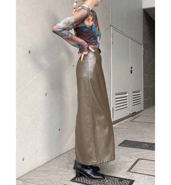 MURUA「マルチウェイナローフェイクレザースカート」|スカート|