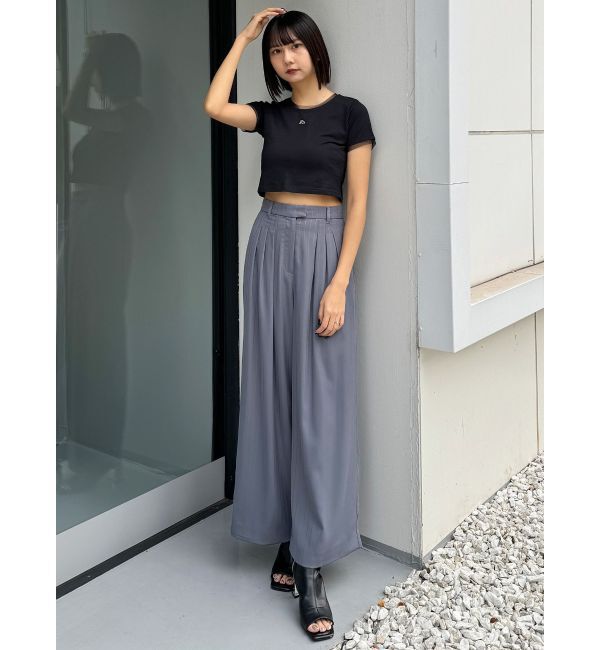 MURUA「ラメピンストライプタックワイドパンツ」|その他|