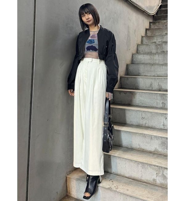 MURUA「ラメピンストライプタックワイドパンツ」|その他|