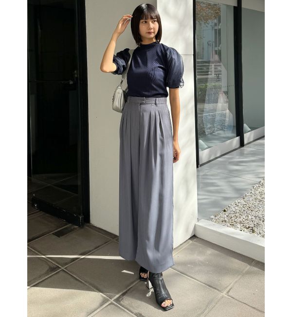 MURUA「ラメピンストライプタックワイドパンツ」|その他|