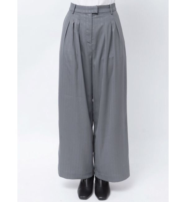 MURUA「ラメピンストライプタックワイドパンツ」|その他|