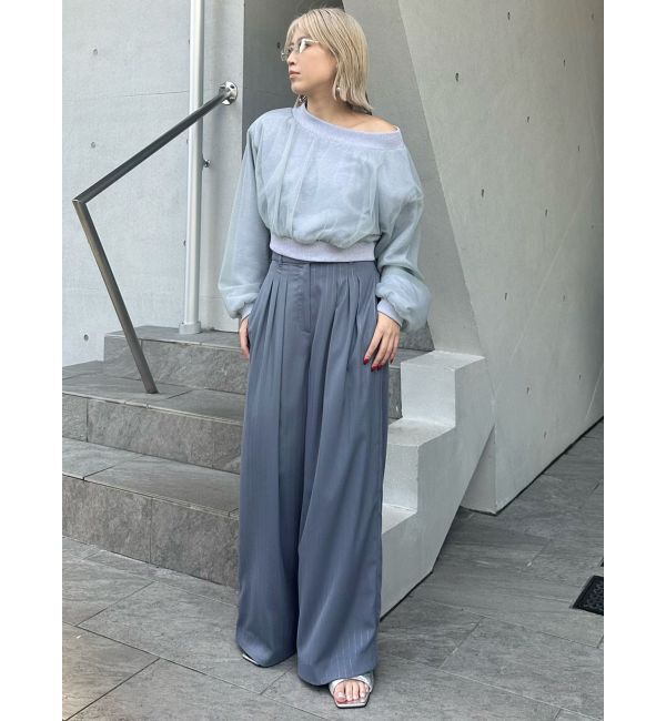 MURUA「ラメピンストライプタックワイドパンツ」|その他|