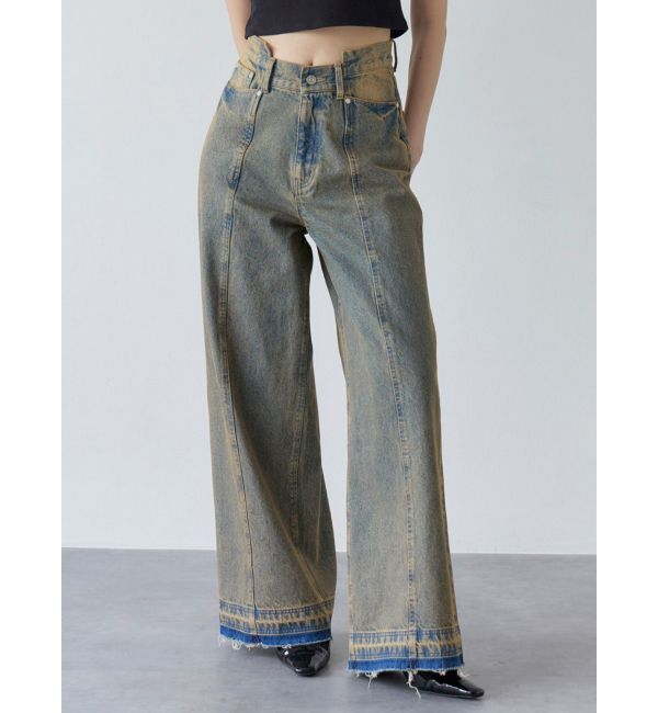 MURUA「パターンヴィンテージライクワイドデニム」|デニム|