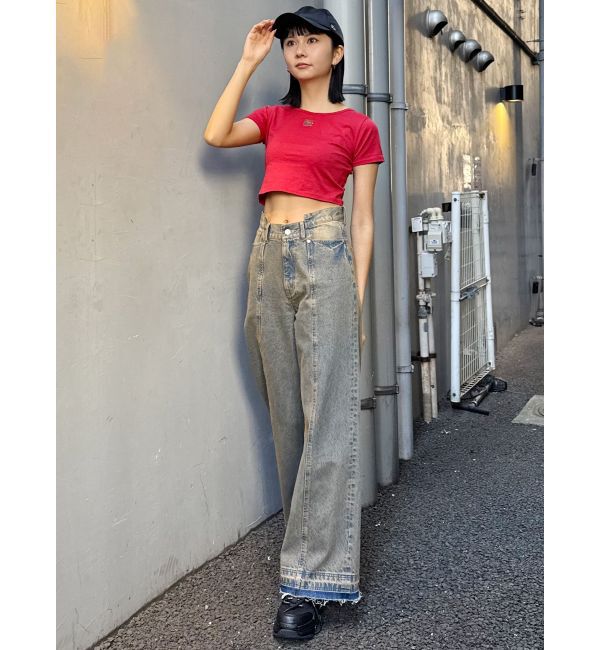 MURUA「パターンヴィンテージライクワイドデニム」|デニム|