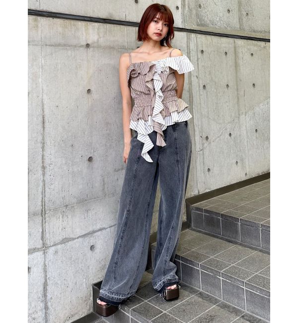 MURUA「パターンヴィンテージライクワイドデニム」|デニム|