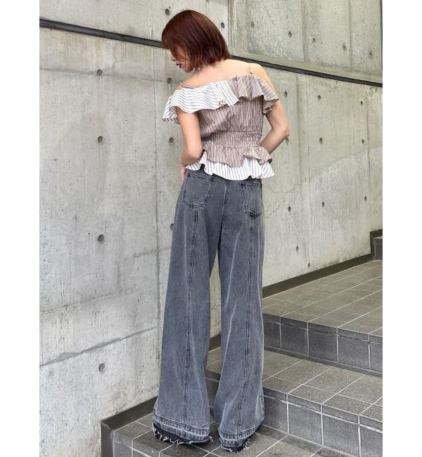 MURUA「パターンヴィンテージライクワイドデニム」|デニム|