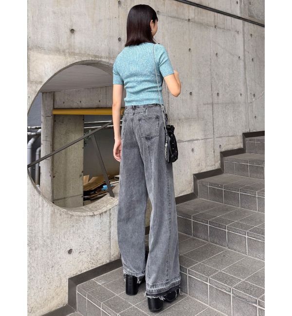 MURUA「パターンヴィンテージライクワイドデニム」|デニム|