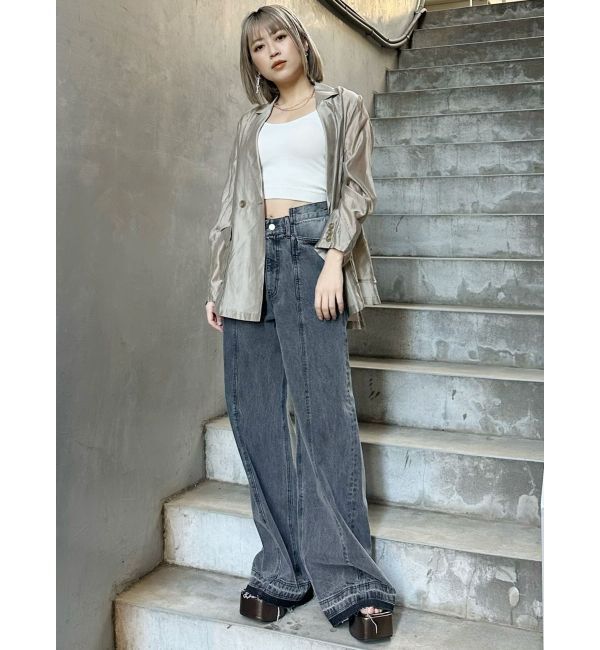 MURUA「パターンヴィンテージライクワイドデニム」|デニム|