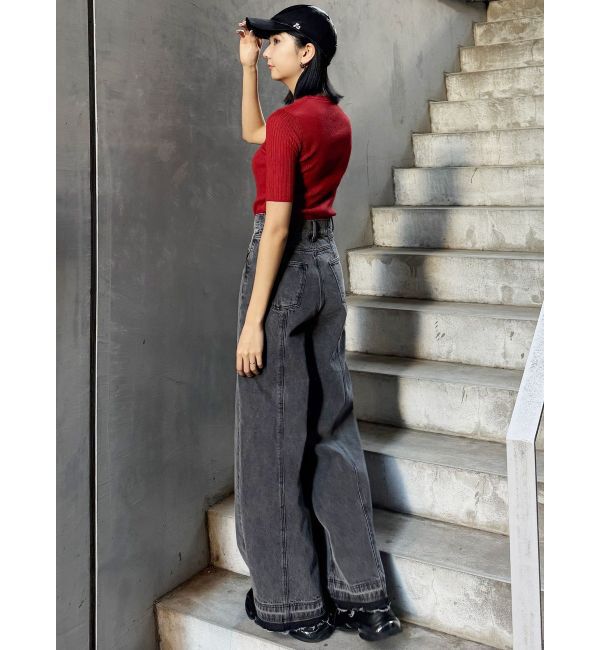 MURUA「パターンヴィンテージライクワイドデニム」|デニム|