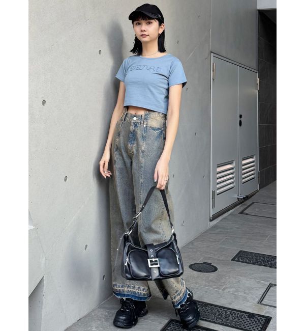 MURUA「パターンヴィンテージライクワイドデニム」|デニム|