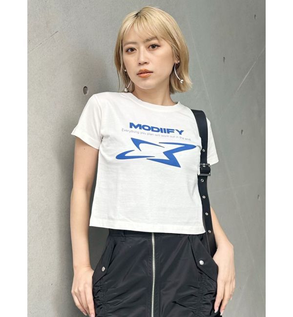 MURUA「シャープモチーフクロップドTシャツ」|Tシャツ・カットソー|