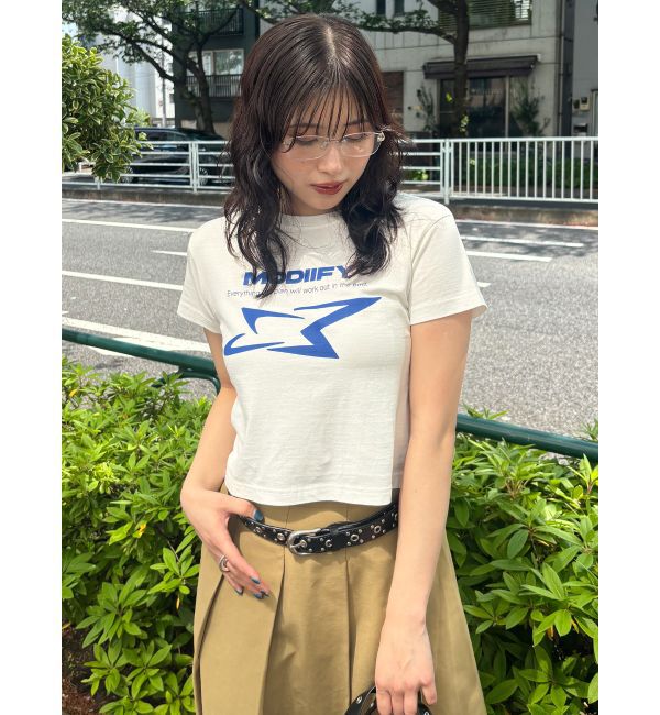 MURUA「シャープモチーフクロップドTシャツ」|Tシャツ・カットソー|