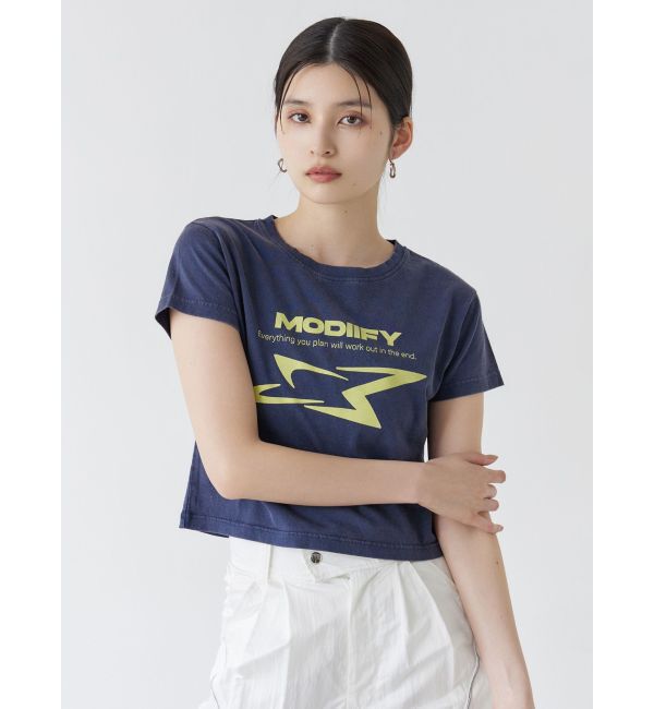 MURUA「シャープモチーフクロップドTシャツ」|Tシャツ・カットソー|