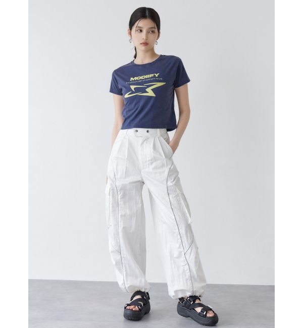 MURUA「シャープモチーフクロップドTシャツ」|Tシャツ・カットソー|