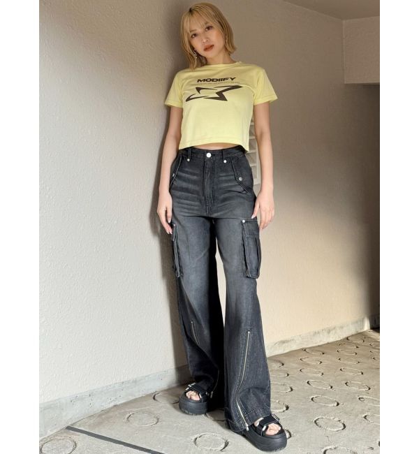 MURUA「シャープモチーフクロップドTシャツ」|Tシャツ・カットソー|