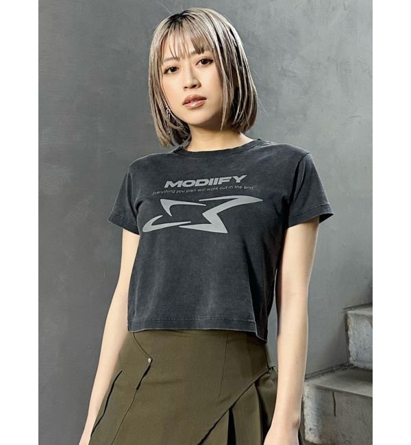 MURUA「シャープモチーフクロップドTシャツ」|Tシャツ・カットソー|
