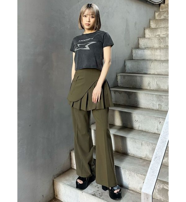 MURUA「シャープモチーフクロップドTシャツ」|Tシャツ・カットソー|