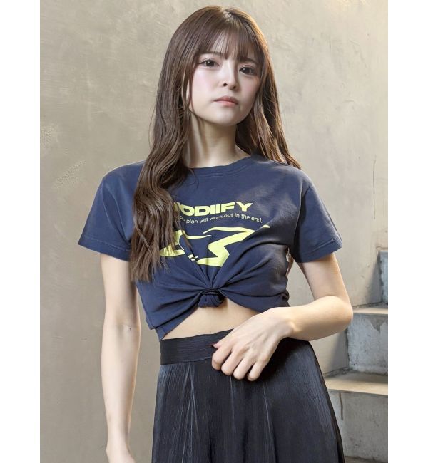 MURUA「シャープモチーフクロップドTシャツ」|Tシャツ・カットソー|