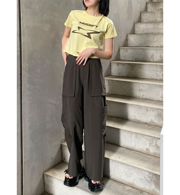 MURUA「シャープモチーフクロップドTシャツ」|Tシャツ・カットソー|