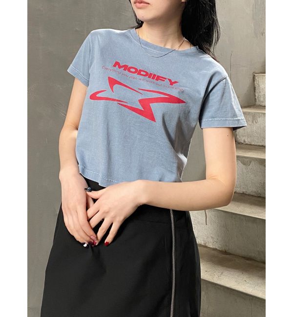 MURUA「シャープモチーフクロップドTシャツ」|Tシャツ・カットソー|