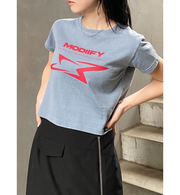 MURUA「シャープモチーフクロップドTシャツ」|Tシャツ・カットソー|