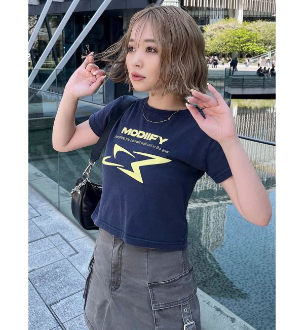 MURUA「シャープモチーフクロップドTシャツ」|Tシャツ・カットソー|
