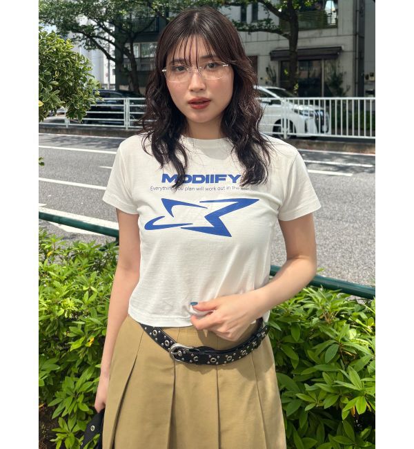 MURUA「シャープモチーフクロップドTシャツ」|Tシャツ・カットソー|