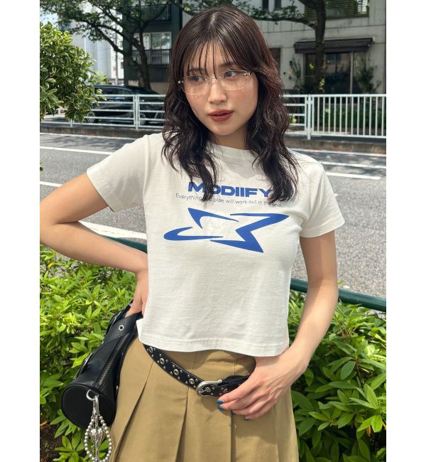 MURUA「シャープモチーフクロップドTシャツ」|Tシャツ・カットソー|