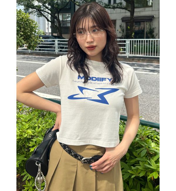 MURUA「シャープモチーフクロップドTシャツ」|Tシャツ・カットソー|
