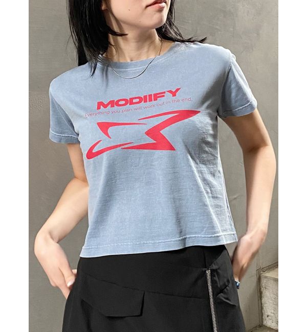 MURUA「シャープモチーフクロップドTシャツ」|Tシャツ・カットソー|ブルー