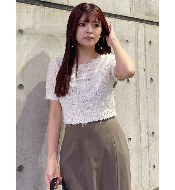 MURUA「テープヤーンハーフスリーブニット」|ニット・セーター|