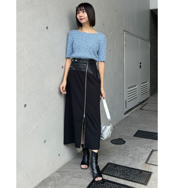 MURUA「テープヤーンハーフスリーブニット」|ニット・セーター|