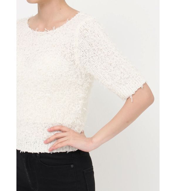 MURUA「テープヤーンハーフスリーブニット」|ニット・セーター|