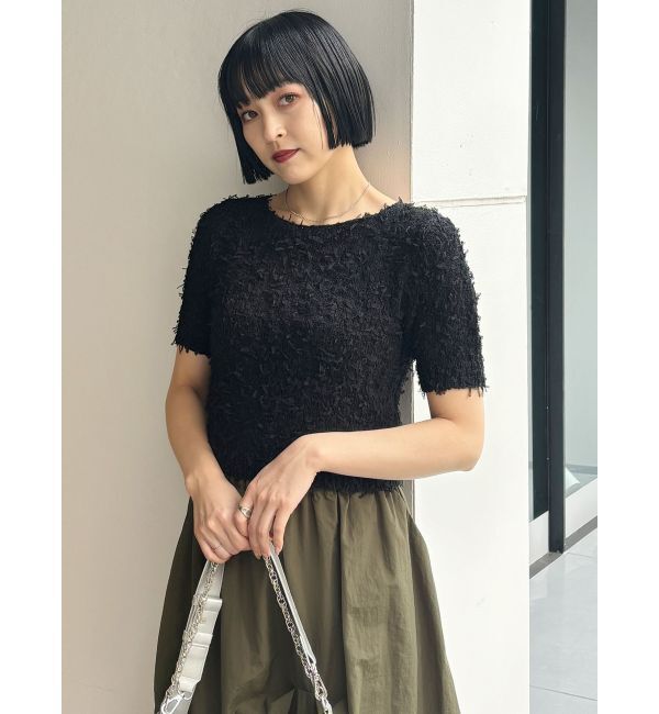 MURUA「テープヤーンハーフスリーブニット」|ニット・セーター|