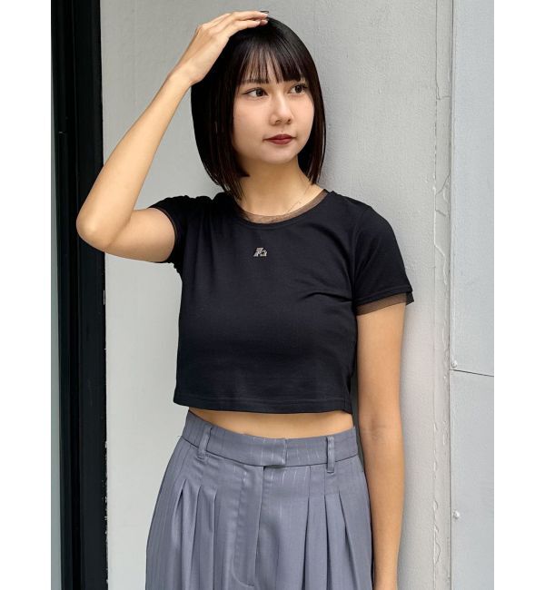 MURUA「チュールトリムコンパクトTシャツ」|Tシャツ・カットソー|