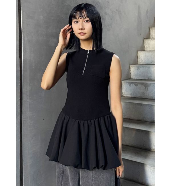 MURUA「ピンストライプバルーントップス」|ワンピース|