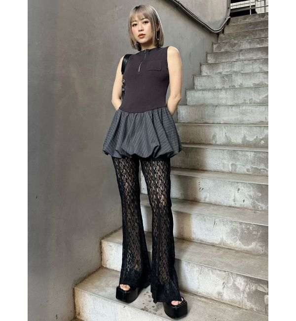 MURUA「ピンストライプバルーントップス」|ワンピース|