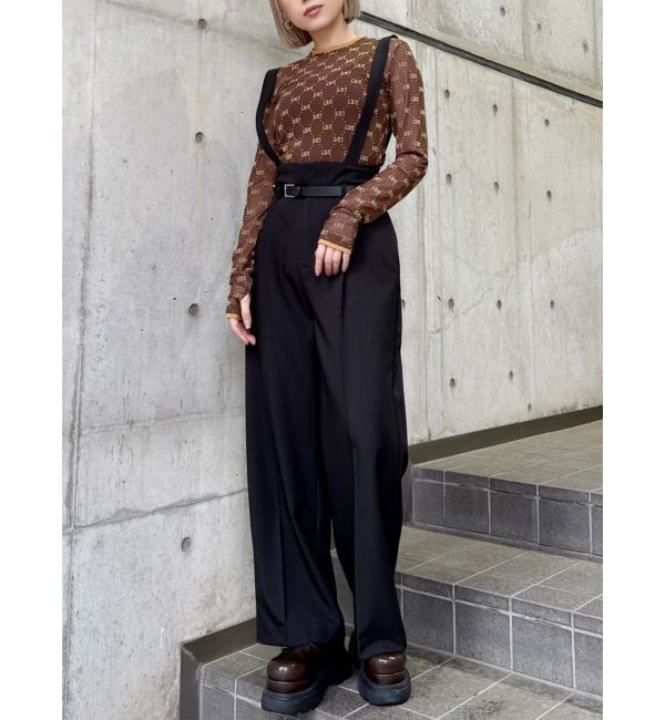 MURUA「チェーンベルトサスペンダーパンツ」|その他|ブラック