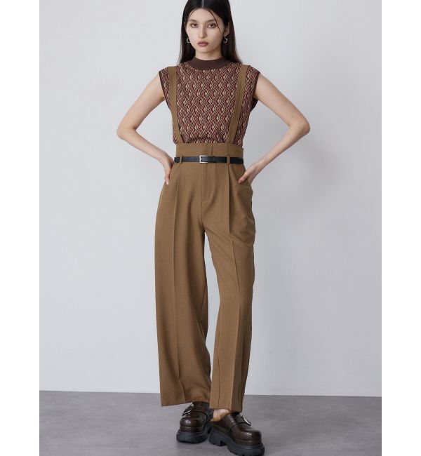 MURUA「チェーンベルトサスペンダーパンツ」|その他|ベージュ