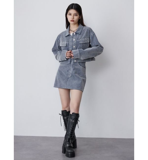 MURUA「フロッキーデニムミニスカート」|スカート|