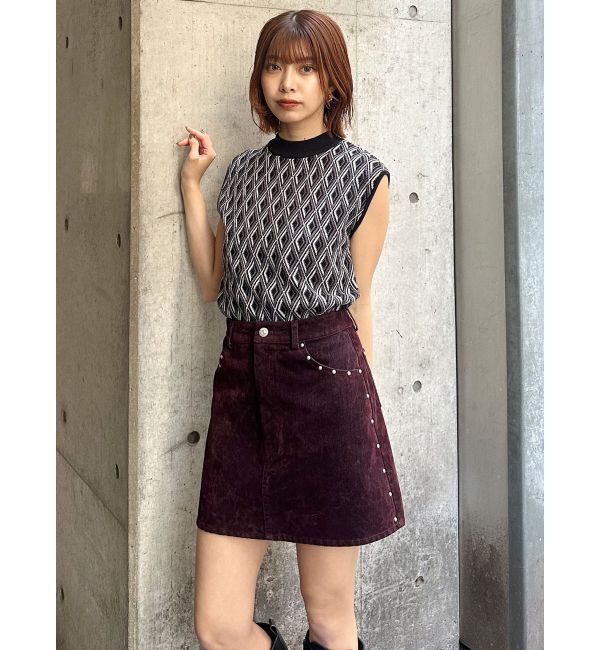 MURUA「フロッキーデニムミニスカート」|スカート|