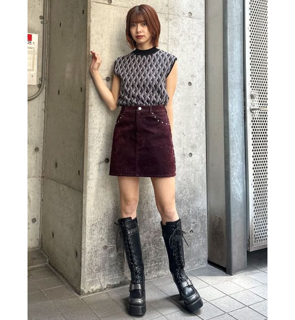 MURUA「フロッキーデニムミニスカート」|スカート|