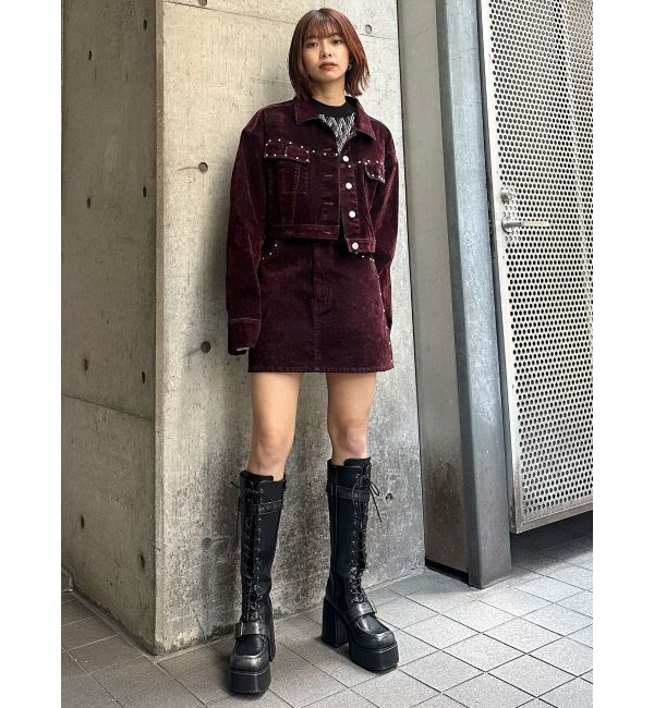 MURUA「フロッキーデニムミニスカート」|スカート|