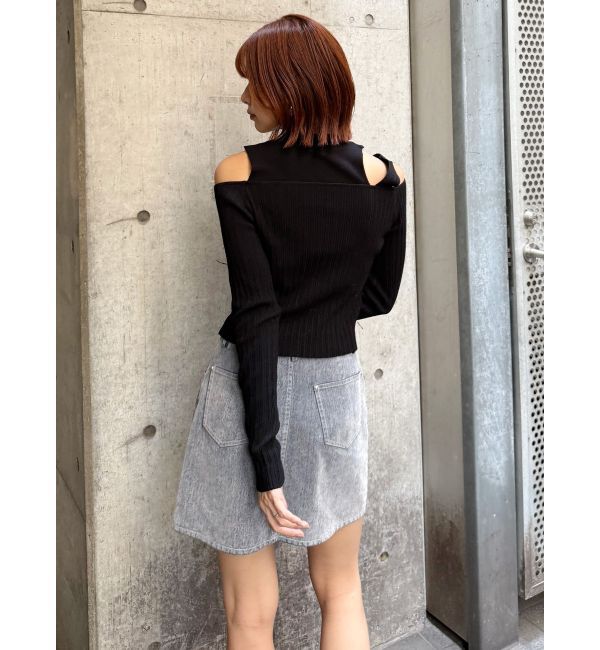 MURUA「フロッキーデニムミニスカート」|スカート|