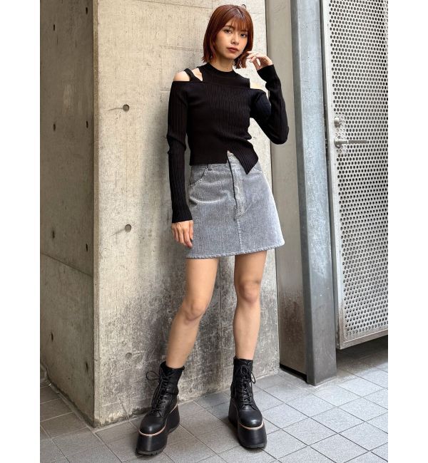 MURUA「フロッキーデニムミニスカート」|スカート|