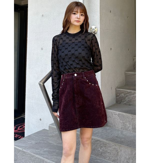 MURUA「フロッキーデニムミニスカート」|スカート|