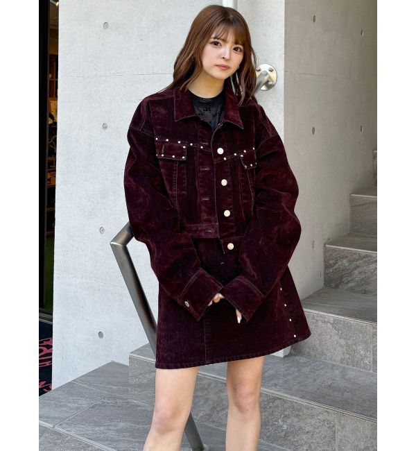 MURUA「フロッキーデニムミニスカート」|スカート|