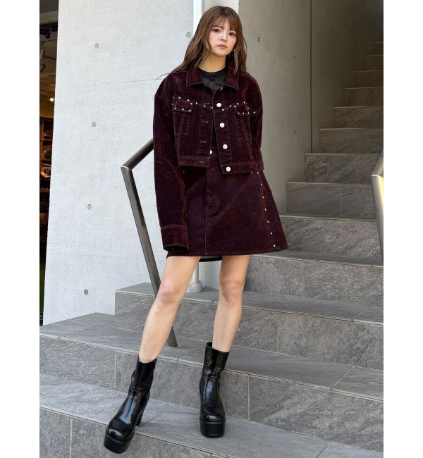 MURUA「フロッキーデニムミニスカート」|スカート|