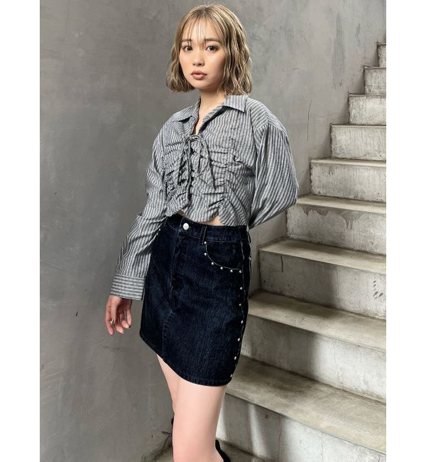 MURUA「フロッキーデニムミニスカート」|スカート|