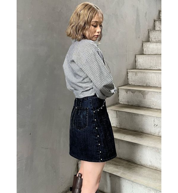 MURUA「フロッキーデニムミニスカート」|スカート|